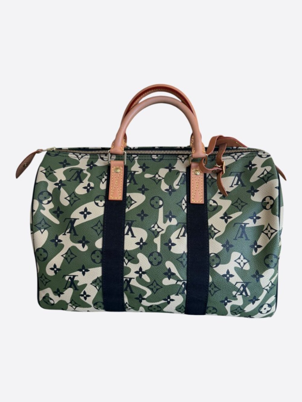 Louis Vuitton Takashi Murakami Green Camouflage Monogram Speedy 35 - Picture 3 of 7